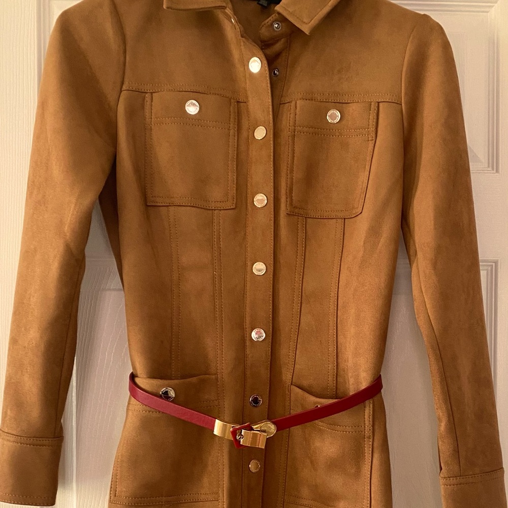 Medium length suede dress